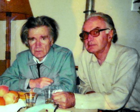 First meeting of brothers Aurel and Emil Cioran after many years of separation, 1980s