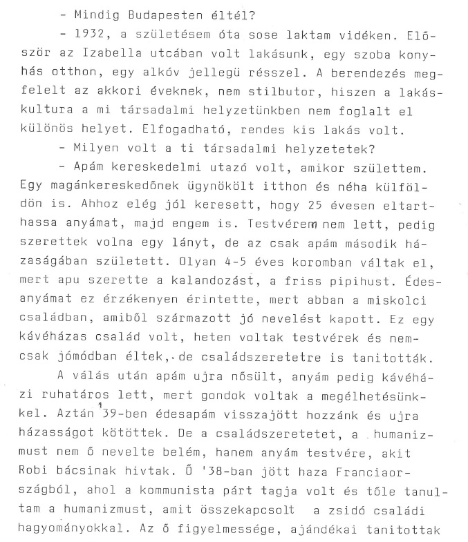The second page of the interview 'Sorry Love, I Couldn't Prepare' created by Pál Diósi.