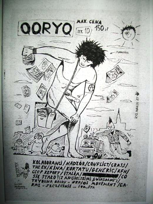 The photo of the cover of 'QQRYQ' issue 10 published by the screen print technique in 1987.