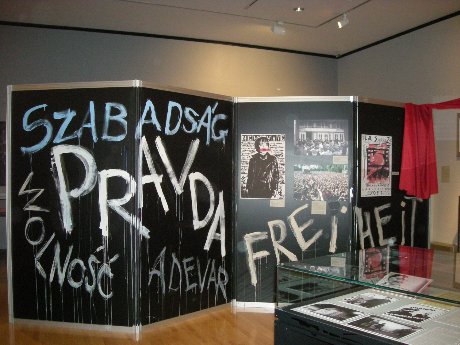 Exhibition view of Revolutionary Voices: Performing Arts in Central & Eastern Europe in the 1980s, The New York Public Library for the Performing Arts, 2009