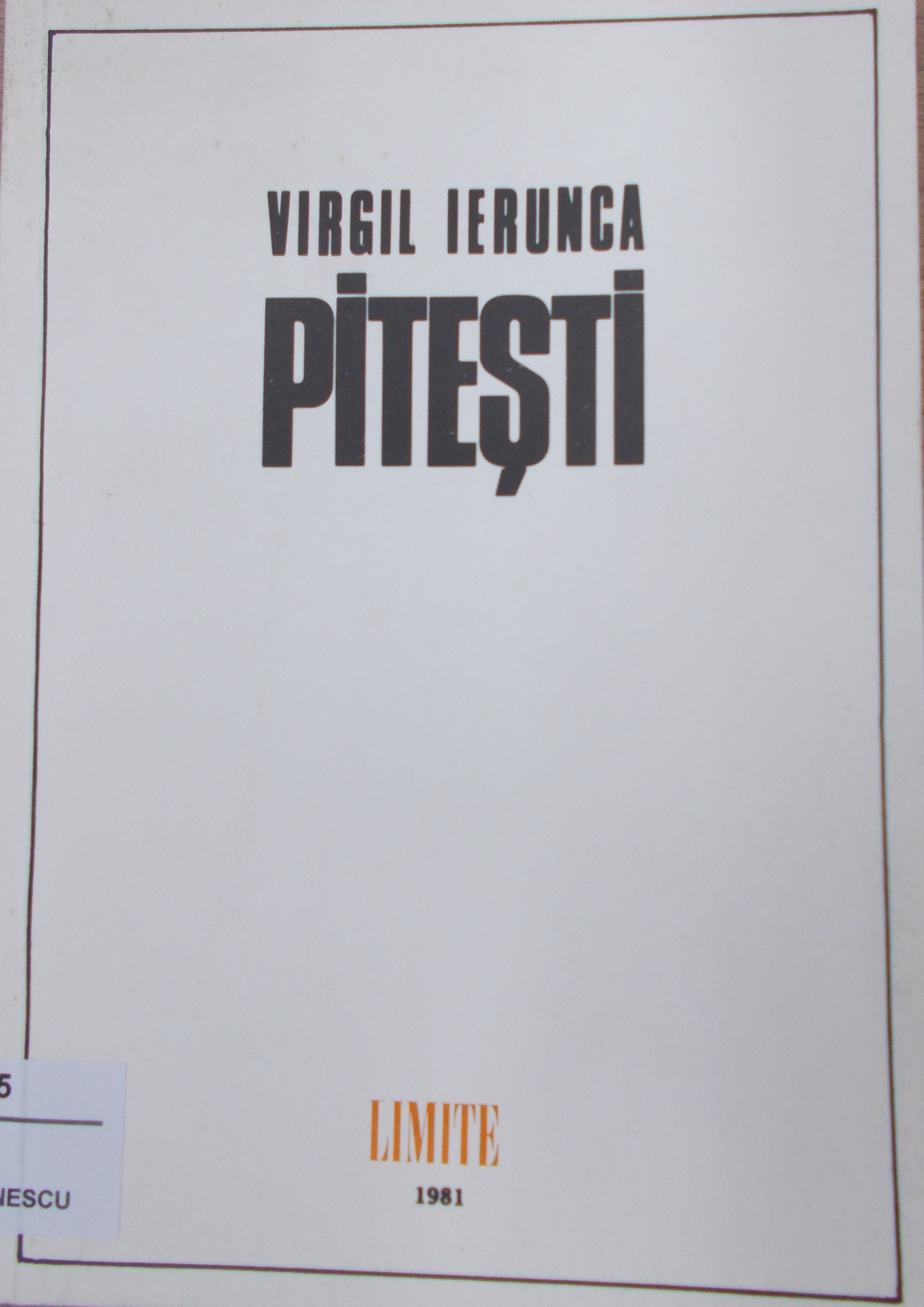 Coperta cărții Pitești de Virgil Ierunca