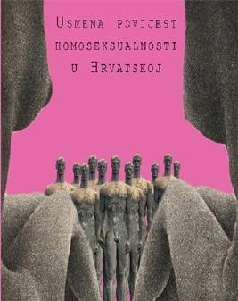 Naslovnica knjige Dobrović, Zvonimir i Gordan Bosanac, ur. 2007. Usmena povijest homoseksualnosti u Hrvatskoj: dokumentiranje svjedočanstava o privatnom i javnom djelovanju seksualnih i rodnih manjina. Zagreb: Domino. Autor likovnog rješenja naslovnice: André von Ah.