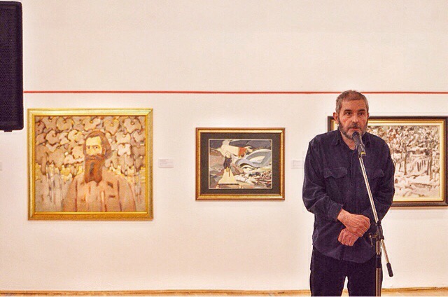 Krasimir Iliev at the opening of the exhibition 'Forms of Resistance', Sofia City Art Gallery, 02 March 2016.