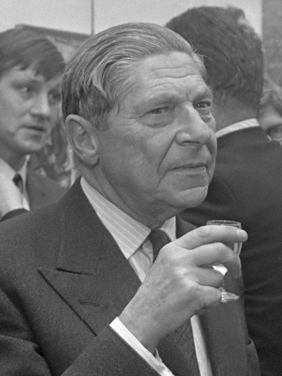 Arthur Koestler at the opening of an exhibition, 11 January 1969, Amsterdam.