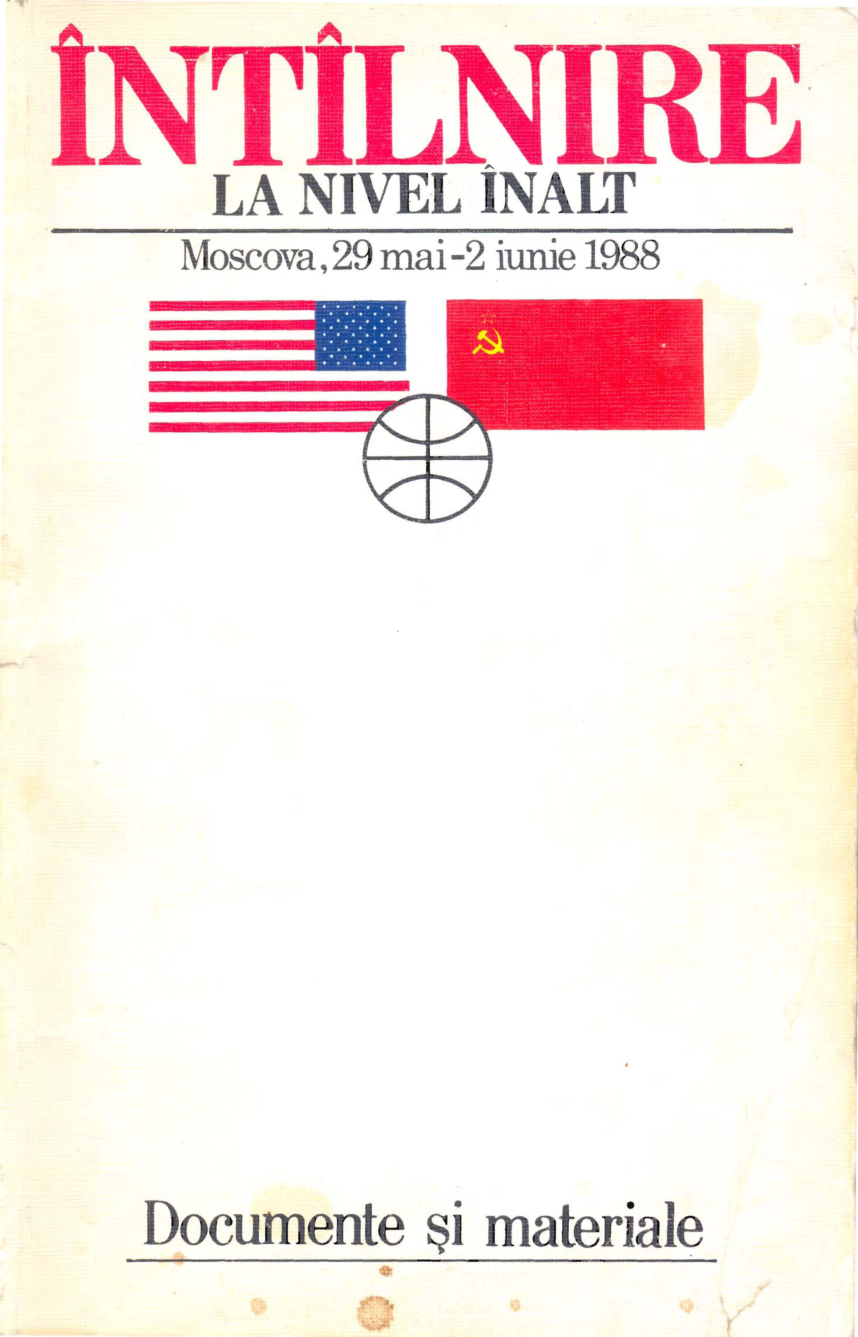 Front cover of the booklet about the Gorbachev - Reagan meeting in Moscow, May- June 1988